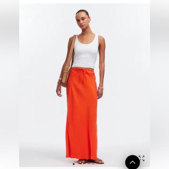 Madewell Tie-Waist Maxi Slip Skirt in Cupro Blend size 12 - Picture 1 of 9